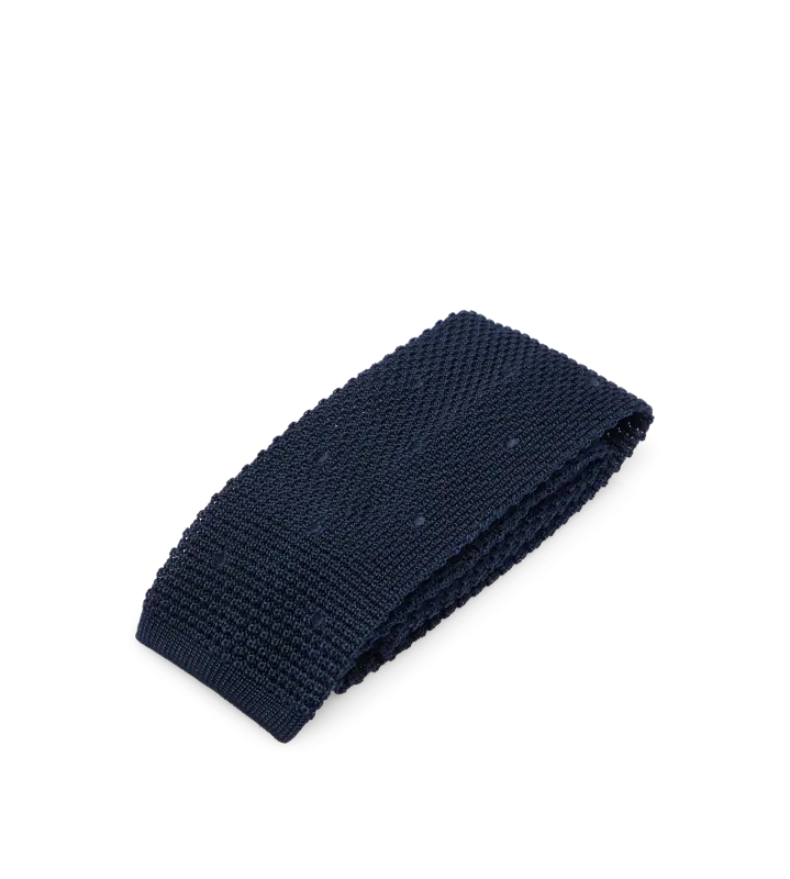 POLKA DOT KNITTED SILK TIE NAVY online